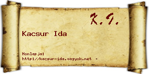 Kacsur Ida névjegykártya