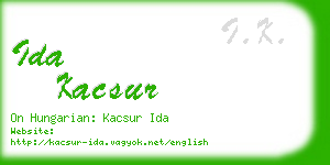 ida kacsur business card